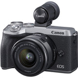 Canon EOS M6 Mark II Mirrorless Digital Camera with 15-45mm Lens and EVF-DC2 Viewfinder (Silver)